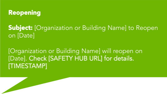 Pandemic Communications Template for Reopening
