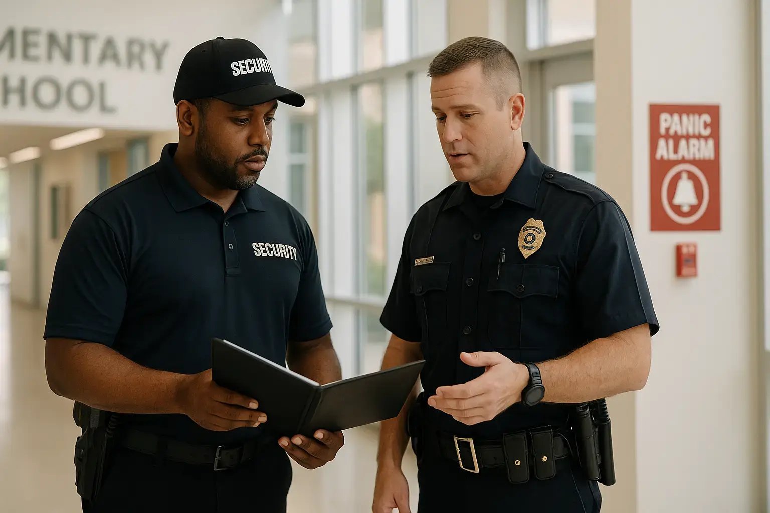 police and SRO discussing alyssas law compliance