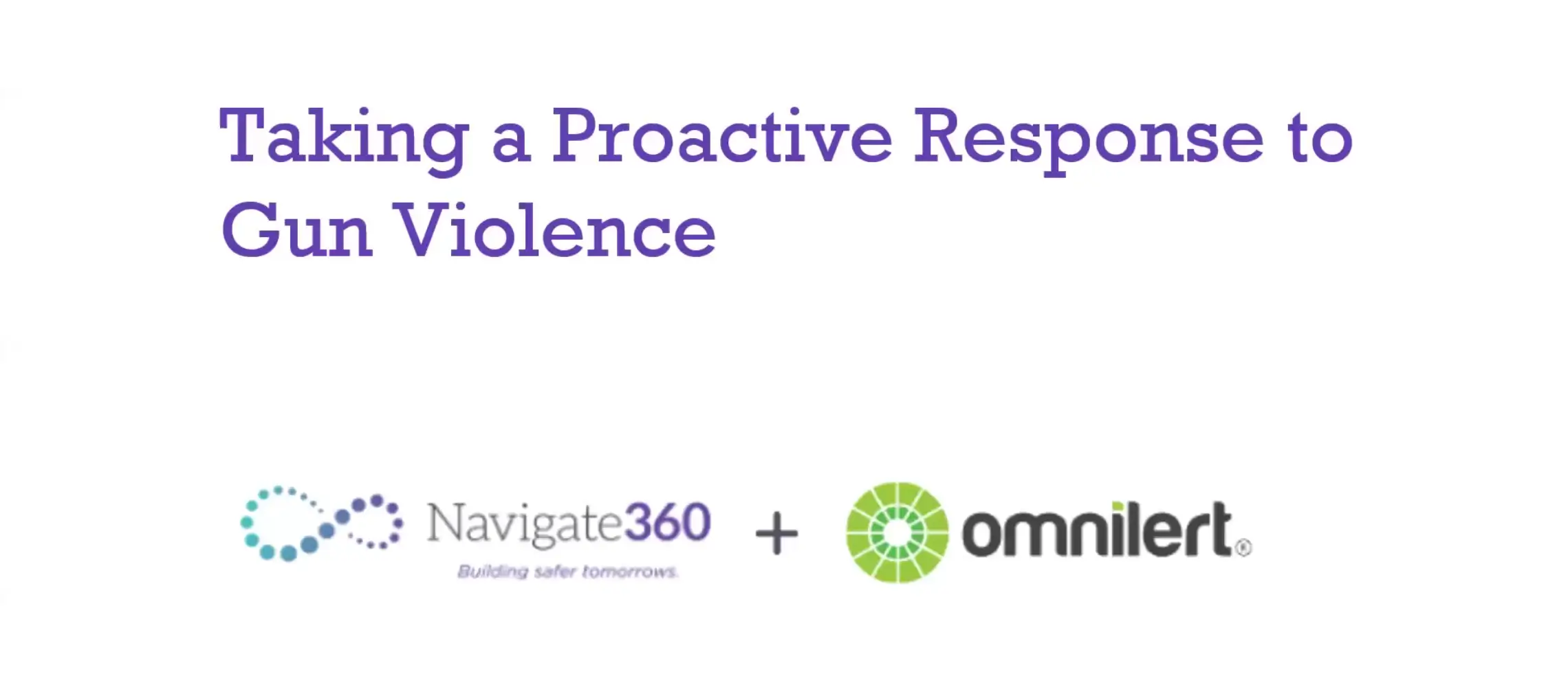 Taking a proactive response to gun violence webinar