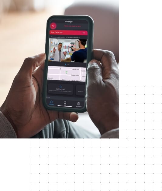 Mobile phone using the omnilert app to monitor a threat Mobile phone using the omnilert app to monitor a threat
